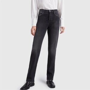 NWT Frame Le Hollywood Bonilla black denim SOFT straight leg size 24
